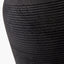 Nelu Black Engraved Wood Dome Table Lamp Base with Lino 35cm Grey Self Lined Linen Cylinder Lampshade