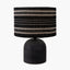 Nelu Black Engraved Wood Dome Table Lamp Base