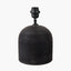 Nelu Black Engraved Wood Dome Table Lamp Base