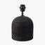 Nelu Black Engraved Wood Dome Table Lamp Base
