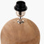 Nelu Natural Engraved Wood Dome Table Lamp Base with Rouen 35cm White Boucle Cylinder Lampshade