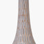 Ioan Grey Engraved Wood Bottle Table Lamp Base with Izara 40cm Cinnamon Ikat Patterned Mushroom Pleat Tapered Lampshade