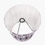 Ioan Grey Engraved Wood Bottle Table Lamp Base with Izara 40cm Lilac Ikat Patterned Mushroom Pleat Tapered Lampshade