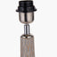 Ioan Grey Engraved Wood Bottle Table Lamp Base with Izara 40cm Lilac Ikat Patterned Mushroom Pleat Tapered Lampshade