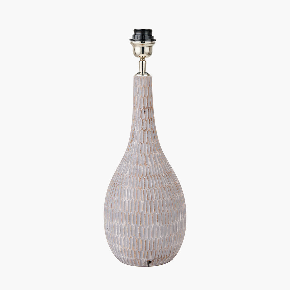 Ioan Grey Engraved Wood Bottle Table Lamp