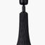 Ioan Black Engraved Wood Bottle Table Lamp Base with Izara 40cm Cinnamon Ikat Patterned Mushroom Pleat Tapered Lampshade