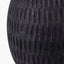 Ioan Black Engraved Wood Bottle Table Lamp Base with Izara 40cm Cinnamon Ikat Patterned Mushroom Pleat Tapered Lampshade