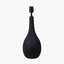 Ioan Black Engraved Wood Bottle Table Lamp Base with Izara 40cm Lilac Ikat Patterned Mushroom Pleat Tapered Lampshade