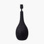 Ioan Black Engraved Wood Bottle Table Lamp Base with Lino 40cm White Self Lined Linen Cylinder Lampshade