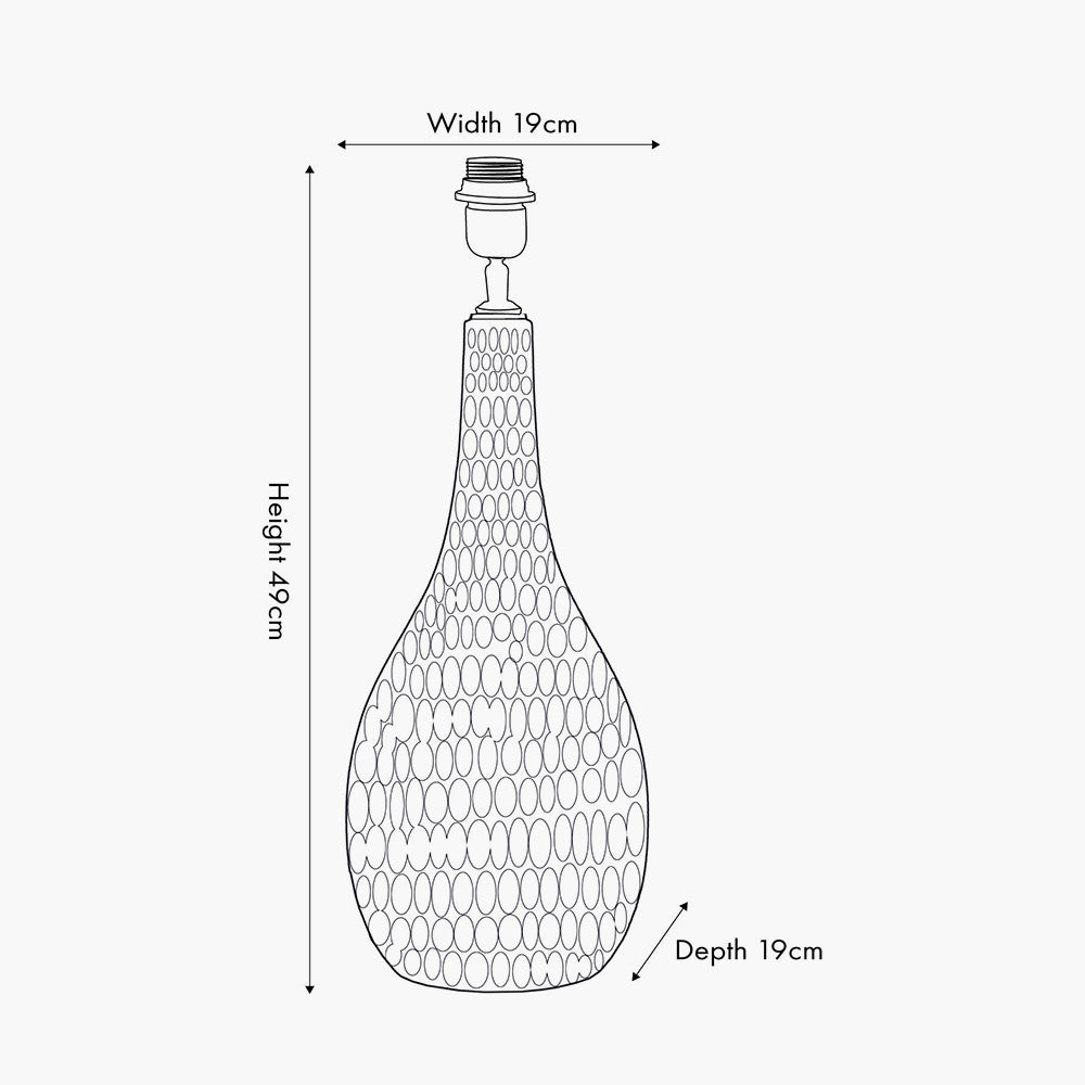 Ioan Black Engraved Wood Bottle Table Lamp