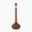 Toma Oiled Wood Tall Neck Table Lamp Base with Izara 35cm Racing Green Ikat Patterned Mushroom Pleat Tapered Lampshade