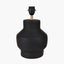 Inna Black Urn Terracotta Table Lamp Base with Bloom 35cm White Handloom Scalloped Cylinder Lampshade