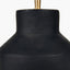 Inna Black Urn Terracotta Table Lamp Base with Tabitha 35cm Cream Jute Scalloped Edge Tapered Lamp Shade with Contrast Binding