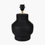 Inna Black Urn Terracotta Table Lamp Base with Lino 35cm White Self Lined Linen Cylinder Lampshade