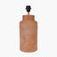 Sierra Natural Tall Ribbed Terracotta Table Lamp Base with Lino 35cm White Self Lined Linen Cylinder Lampshade