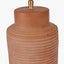 Sierra Natural Tall Ribbed Terracotta Table Lamp Base with Lino 35cm White Self Lined Linen Cylinder Lampshade