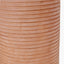 Sierra Natural Tall Ribbed Terracotta Table Lamp Base with Lino 35cm White Self Lined Linen Cylinder Lampshade