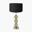 Sofia Sage and Silver Enamel 3 Ball Table Lamp Base with Harry 35cm Black Cotton Mix Cylinder Lampshade