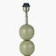 Sofia Sage and Silver Enamel 3 Ball Table Lamp Base with Harry 35cm Ivory Cotton Mix Cylinder Lampshade