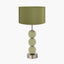 Sofia Sage and Silver Enamel 3 Ball Table Lamp Base with Harry 35cm Sage Cotton Mix Cylinder Lampshade