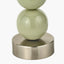 Sofia Sage and Silver Enamel 3 Ball Table Lamp Base with Harry 35cm Steel Grey Cotton Mix Cylinder Lampshade