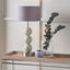 Sofia Sage and Silver Enamel 3 Ball Table Lamp Base with Harry 35cm Steel Grey Cotton Mix Cylinder Lampshade