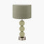 Sofia Sage and Silver Enamel 3 Ball Table Lamp Base with Edward 35cm Pistachio Green Linen Cylinder Lampshade