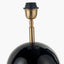 Sofia Black and Gold Enamel Table Lamp Base with Harry 35cm Black Cotton Mix Cylinder Lampshade