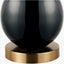 Sofia Black and Gold Enamel Table Lamp Base with Harry 35cm Black Cotton Mix Cylinder Lampshade