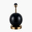 Sofia Black and Gold Enamel Table Lamp Base with Stellan 35cm Gold Slubbed Silk Mix Gold Lined Cylinder Lampshade