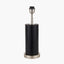 Laurence Black Croc Leather and Silver Cylindrical Table Lamp Base with Milos 35cm Natural Linen Tapered Lampshade