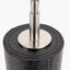 Laurence Black Croc Leather and Silver Cylindrical Table Lamp Base with Milos 35cm Natural Linen Tapered Lampshade