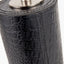 Laurence Black Croc Leather and Silver Cylindrical Table Lamp
