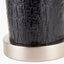 Laurence Black Croc Leather and Silver Cylindrical Table Lamp