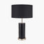 Laurence Black Croc Leather and Silver Cylindrical Table Lamp