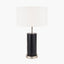 Laurence Black Croc Leather and Silver Cylindrical Table Lamp