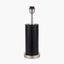 Laurence Black Croc Leather and Silver Cylindrical Table Lamp