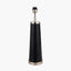 Laurence Black Croc Leather and Silver Table Lamp Base with Milos 35cm Natural Linen Tapered Lampshade