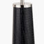 Laurence Black Croc Leather and Silver Table Lamp Base with Milos 35cm Natural Linen Tapered Lampshade