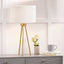 Houston Brushed Brass Metal Tripod Table Lamp