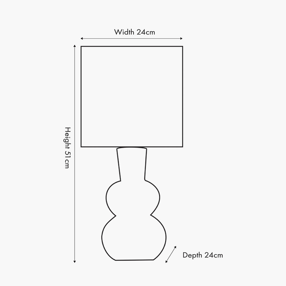 Aaliyah White Curved Bottle Ceramic Table Lamp