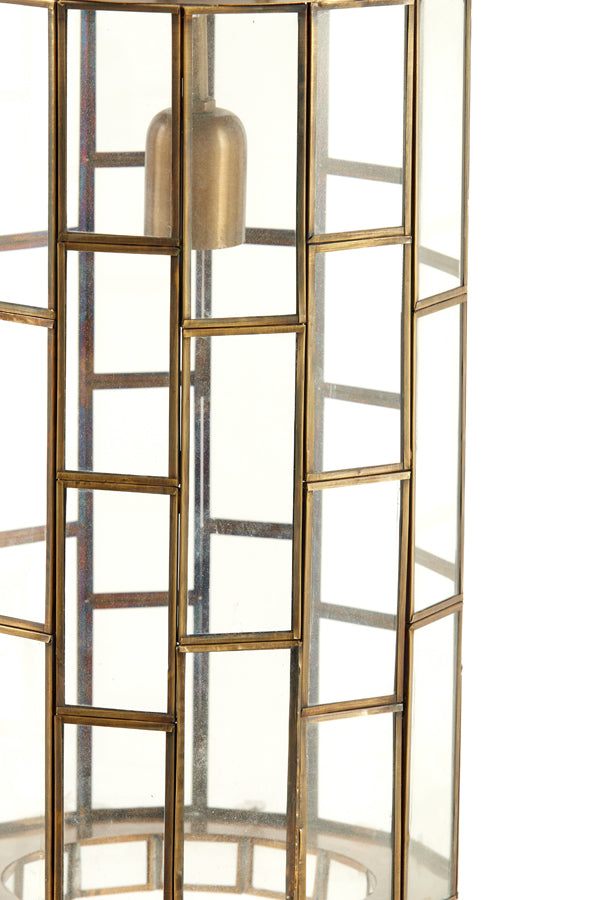 Hanging lamp 24x45 cm SSTRENE antique bronze+glass
