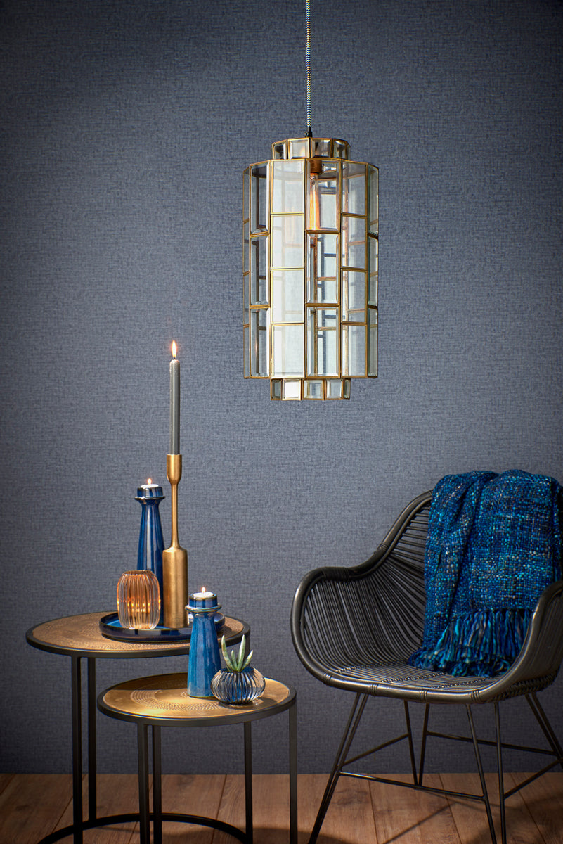 Hanging lamp 24x45 cm SSTRENE antique bronze+glass