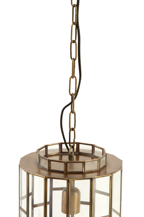Hanging lamp 24x45 cm SSTRENE antique bronze+glass