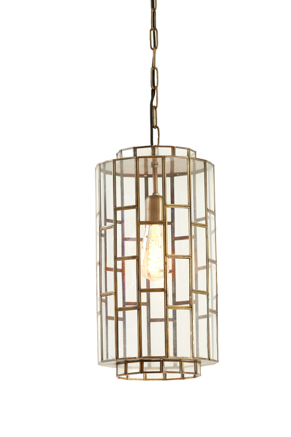 Hanging lamp 24x45 cm SSTRENE antique bronze+glass