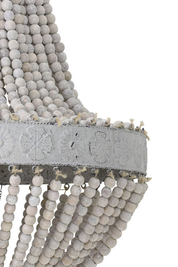 Hanging lamp beads 51x63 cm LUNA old white