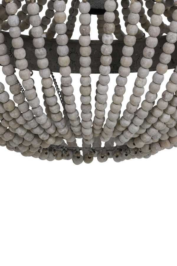 Hanging lamp beads 51x63 cm LUNA old white