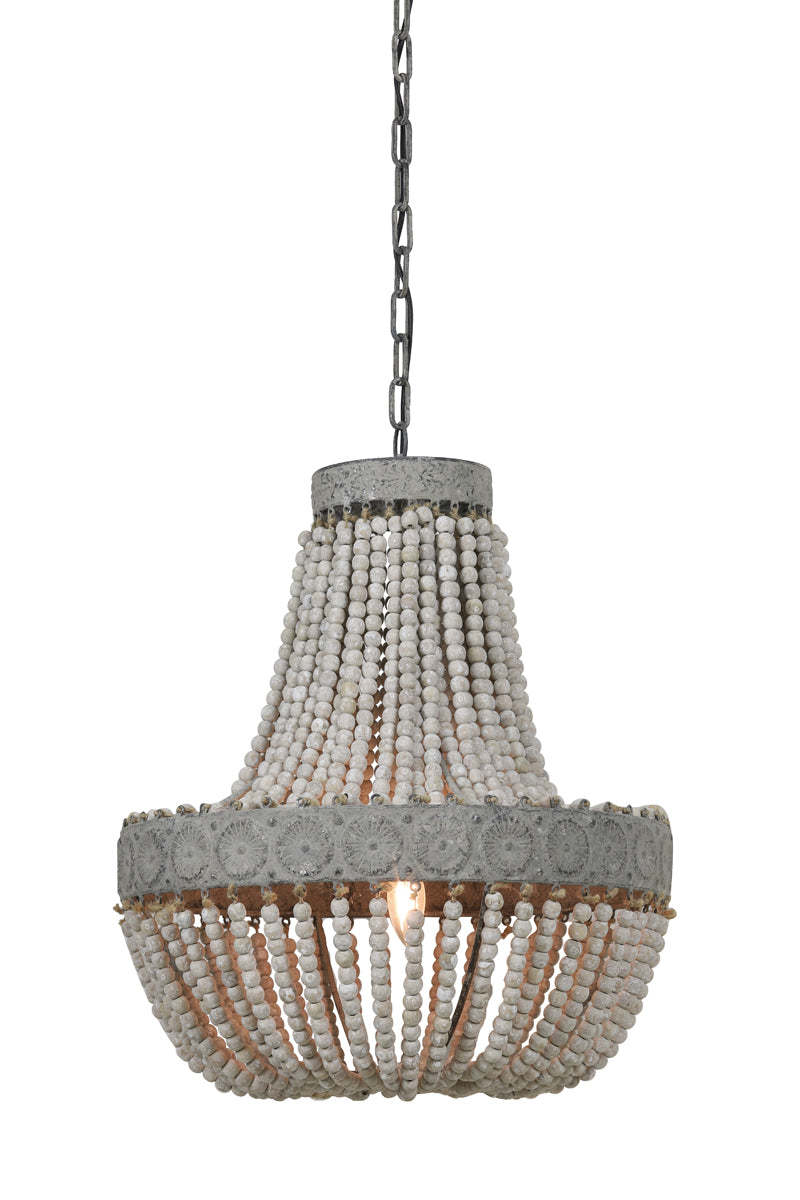 Hanging lamp beads 51x63 cm LUNA old white