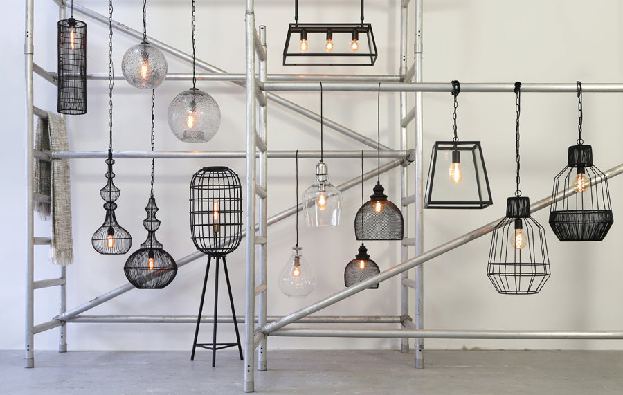 Hanging lamp 35x35x34,5 cm SAUNTE black+glass