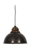 Hanging lamp 52x40 cm LEIA black zinc+top wood brown